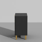 Table de chevet en bois noir avec commode à 3 tiroirs (31,5 po L x 29,7 po H)
