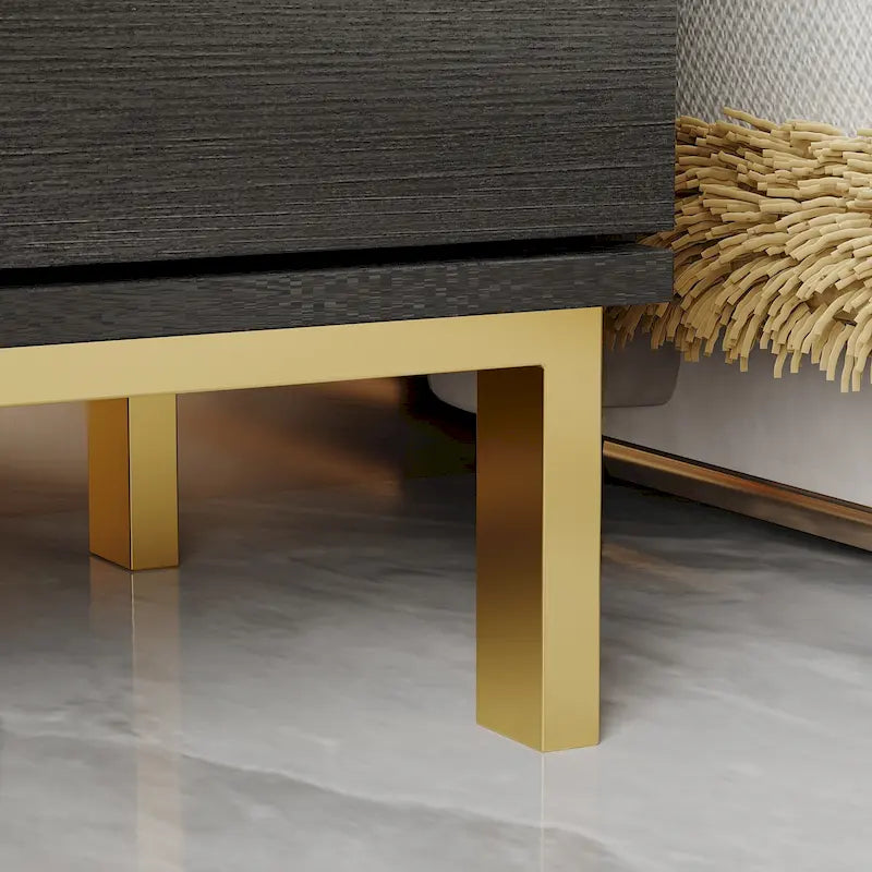 Table de chevet en bois noir avec commode à 3 tiroirs (31,5 po L x 29,7 po H)