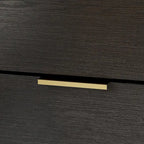 Table de chevet en bois noir avec commode à 3 tiroirs (31,5 po L x 29,7 po H)