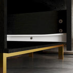 Table de chevet en bois noir avec commode à 3 tiroirs (31,5 po L x 29,7 po H)