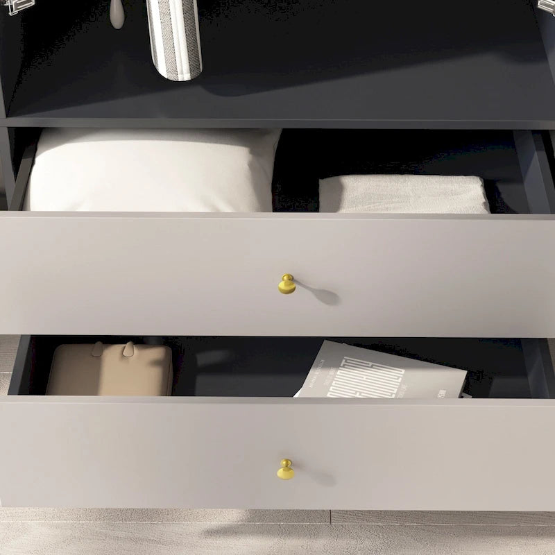 Armoire et penderie 70,9H à deux tiroirs avec rangement suspendu
