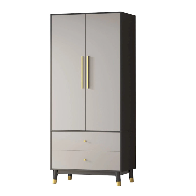 Armoire et penderie 70,9H à deux tiroirs avec rangement suspendu
