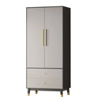 Armoire et penderie 70,9H à deux tiroirs avec rangement suspendu