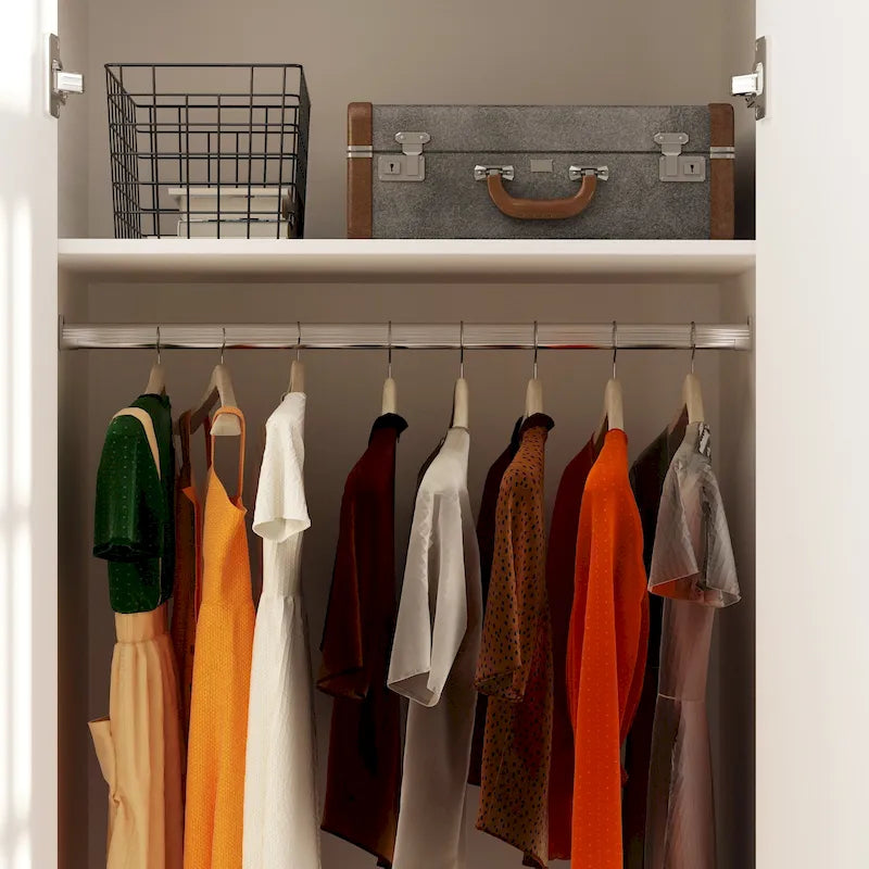 Armoire et penderie 70,9H à deux tiroirs avec rangement suspendu