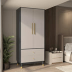 Armoire et penderie 70,9H à deux tiroirs avec rangement suspendu