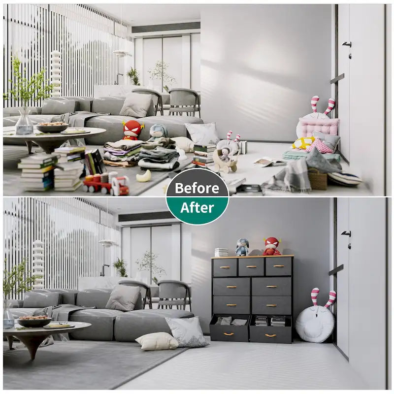 Tour de rangement moderne à 9 tiroirs pour chambre à coucher