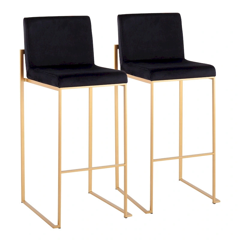 Tabouret de bar à dossier haut Silver Orchid Forrest - Lot de 2