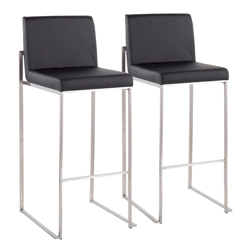 Tabouret de bar à dossier haut Silver Orchid Forrest - Lot de 2