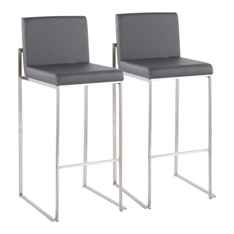 Tabouret de bar à dossier haut Silver Orchid Forrest - Lot de 2