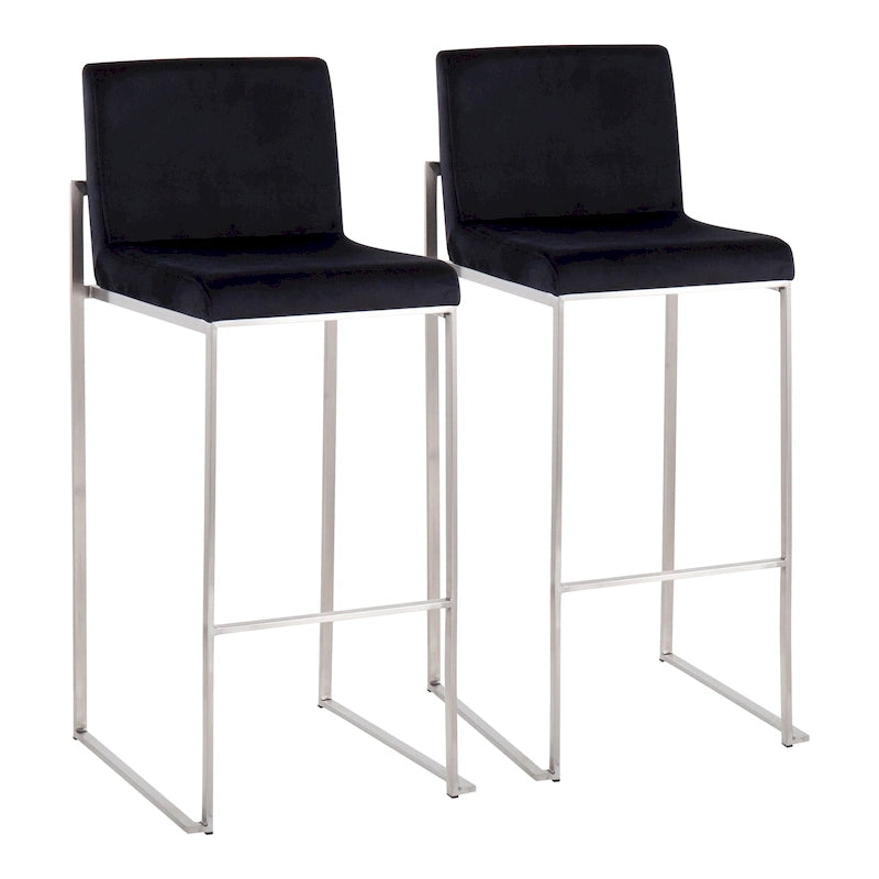 Tabouret de bar à dossier haut Silver Orchid Forrest - Lot de 2