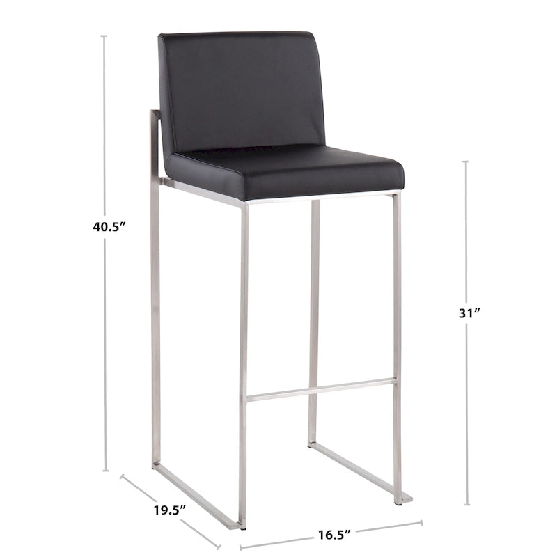 Tabouret de bar à dossier haut Silver Orchid Forrest - Lot de 2