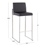Tabouret de bar à dossier haut Silver Orchid Forrest - Lot de 2