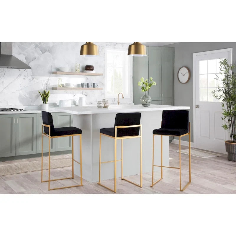 Tabouret de bar à dossier haut Silver Orchid Forrest - Lot de 2