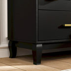 Commode double Timechee à 6 tiroirs, 47,2 cm de largeur, pieds en bois massif, finition laquée.