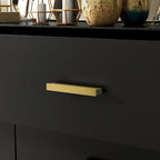 Commode double Timechee à 6 tiroirs, 47,2 cm de largeur, pieds en bois massif, finition laquée.