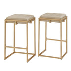 Tabourets de bar capitonnés en velours doré Perdita (lot de 2) par iNSPIRE Q Bold
