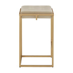 Tabourets de bar capitonnés en velours doré Perdita (lot de 2) par iNSPIRE Q Bold