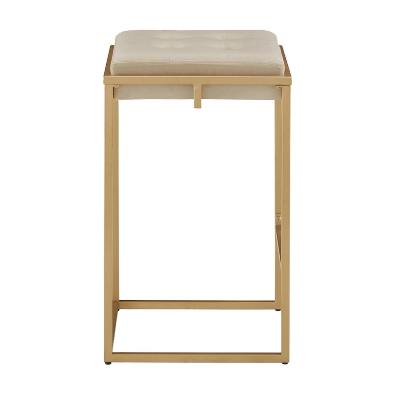 Tabourets de bar capitonnés en velours doré Perdita (lot de 2) par iNSPIRE Q Bold