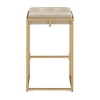 Tabourets de bar capitonnés en velours doré Perdita (lot de 2) par iNSPIRE Q Bold