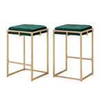 Tabourets de bar capitonnés en velours doré Perdita (lot de 2) par iNSPIRE Q Bold
