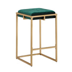Tabourets de bar capitonnés en velours doré Perdita (lot de 2) par iNSPIRE Q Bold