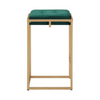 Tabourets de bar capitonnés en velours doré Perdita (lot de 2) par iNSPIRE Q Bold