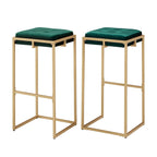 Tabourets de bar capitonnés en velours doré Perdita (lot de 2) par iNSPIRE Q Bold