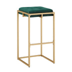 Tabourets de bar capitonnés en velours doré Perdita (lot de 2) par iNSPIRE Q Bold