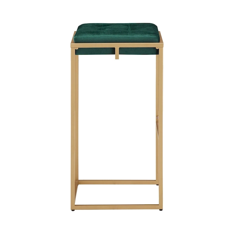 Tabourets de bar capitonnés en velours doré Perdita (lot de 2) par iNSPIRE Q Bold