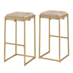 Tabourets de bar capitonnés en velours doré Perdita (lot de 2) par iNSPIRE Q Bold