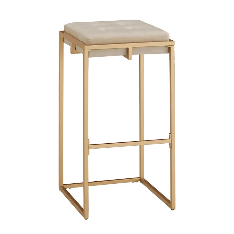 Tabourets de bar capitonnés en velours doré Perdita (lot de 2) par iNSPIRE Q Bold