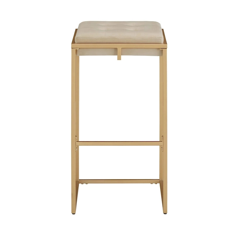 Tabourets de bar capitonnés en velours doré Perdita (lot de 2) par iNSPIRE Q Bold