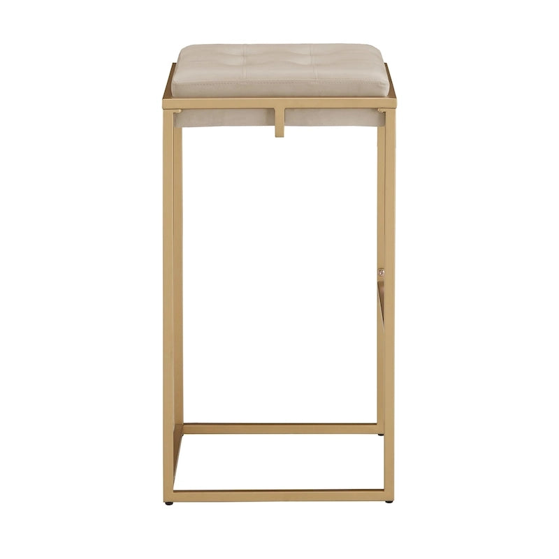 Tabourets de bar capitonnés en velours doré Perdita (lot de 2) par iNSPIRE Q Bold