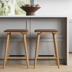 Tabouret de bar rembourré Barker Boucle, tabouret de comptoir sans dossier avec coussin