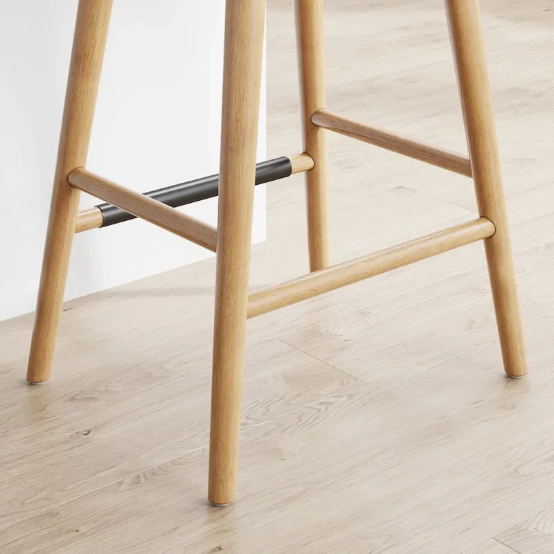 Tabouret de bar rembourré Barker Boucle, tabouret de comptoir sans dossier avec coussin