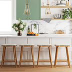 Tabouret de bar rembourré Barker Boucle, tabouret de comptoir sans dossier avec coussin