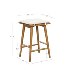 Tabouret de bar rembourré Barker Boucle, tabouret de comptoir sans dossier avec coussin