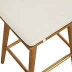 Tabouret de bar rembourré Barker Boucle, tabouret de comptoir sans dossier avec coussin