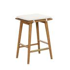 Tabouret de bar rembourré Barker Boucle, tabouret de comptoir sans dossier avec coussin