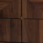 Commode à 6 tiroirs Graceland de style transitionnel moderne du milieu du siècle, finition noyer brun