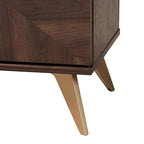 Commode à 6 tiroirs Graceland de style transitionnel moderne du milieu du siècle, finition noyer brun