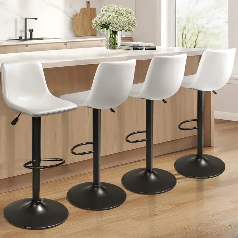 Ensemble de 2 tabourets de bar Bossin, réglables en hauteur, pivotants et avec dossier.