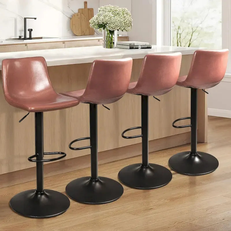 Ensemble de 2 tabourets de bar Bossin, réglables en hauteur, pivotants et avec dossier.