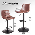 Ensemble de 2 tabourets de bar Bossin, réglables en hauteur, pivotants et avec dossier.