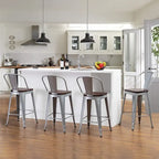 Tabourets de bar style ferme Andeworld, ensemble de 4 tabourets de bar hauteur comptoir - Lot de 4