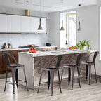 Tabourets de bar style ferme Andeworld, ensemble de 4 tabourets de bar hauteur comptoir - Lot de 4