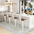 Tabourets de bar style ferme Andeworld, ensemble de 4 tabourets de bar hauteur comptoir - Lot de 4