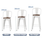 Tabourets de bar style ferme Andeworld, ensemble de 4 tabourets de bar hauteur comptoir - Lot de 4