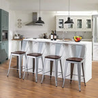 Tabourets de bar style ferme Andeworld, ensemble de 4 tabourets de bar hauteur comptoir - Lot de 4