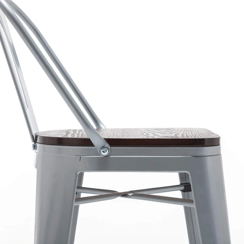 Tabourets de bar style ferme Andeworld, ensemble de 4 tabourets de bar hauteur comptoir - Lot de 4